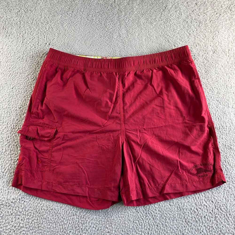 Tommy Bahama Swim Trunks Mens Large Red Relax Board Shorts Surf Outdoor Tropical
